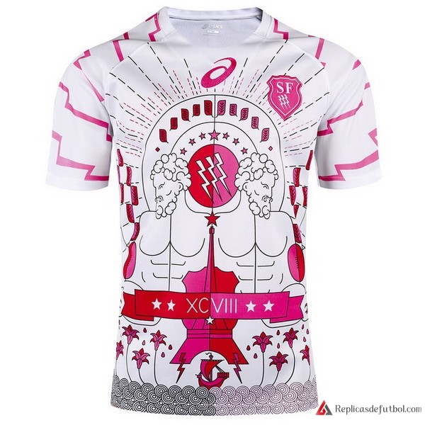 Camiseta Stade Français Paris Segunda equipación 2017-2018 Blanco Rugby